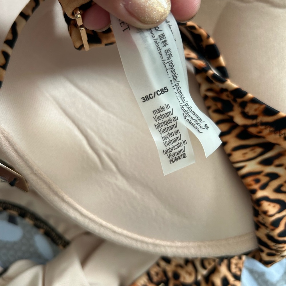 Victoria's Secret Leopard Print Push-Up Bikini in Tan and Black - Picture 4 of 5